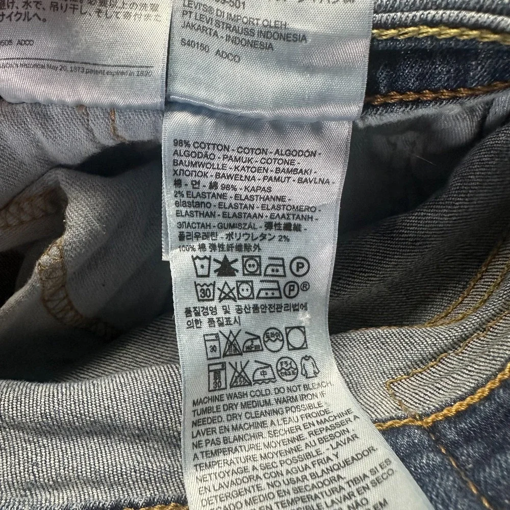 Levi's 559 Jeans Mens 40x30 Blue Cotton Denim Straight Workwear Travel Stretch